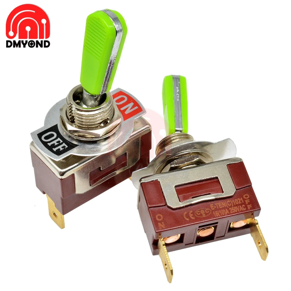 12mm Toggle Switch S Double Throw SPDT ON-OFF 250V/16A 1/4 Inch Mounting 3 Position 2Pin 2 Pin | Обустройство дома