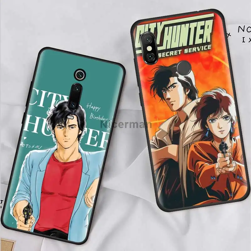 

City Hunter Comic Case for Xiaomi Redmi Note 9S 9 Max 7 8 8T 6 K30 Zoom K20 Pro 8A Black Silicone Coque Phone Cover Shell