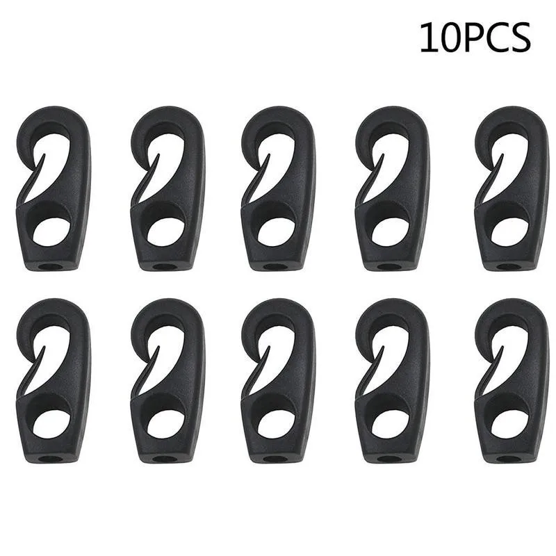 

10Pcs/Set Plastic Elastic Rope Hook Sailing Clips Accessories Marine Kayak Canoe Shock Line Plastic Bungee Hook Rafting Loop