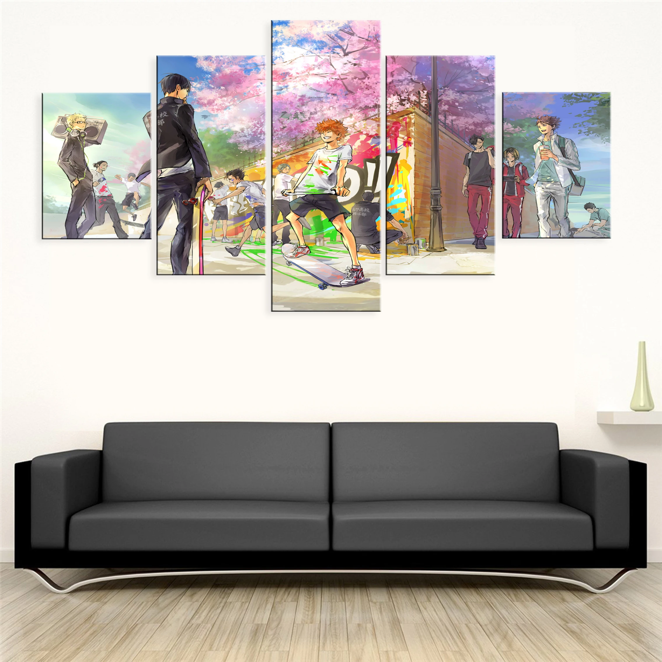 

Anime Haikyuu!! 5 Pieces Canvas Paintings Poster Oil Decor Picture Wall Home Room Printed Framework Modular
