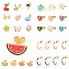 Серьги-гвоздики женские из серебра 925 пробы, с эмалью