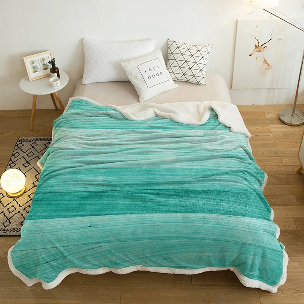 Бирюзовое деревянное покрывало флисовое персонализированное толстое | Дом и сад