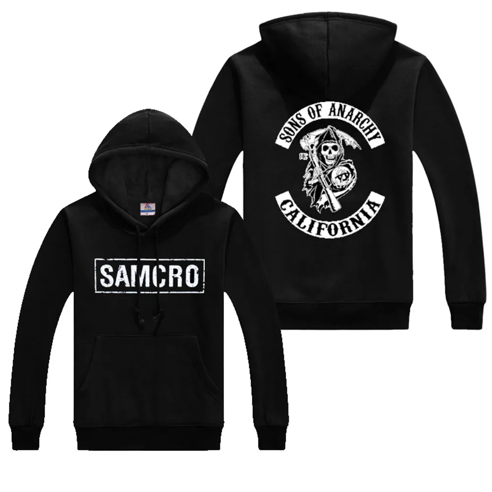 

Spring Sons of anarchy Coats Fashion SAMCRO Casual Sweatshirts Hip Hop Men's SOA Sportswear Hoodie Male Print long sleeves Hoody