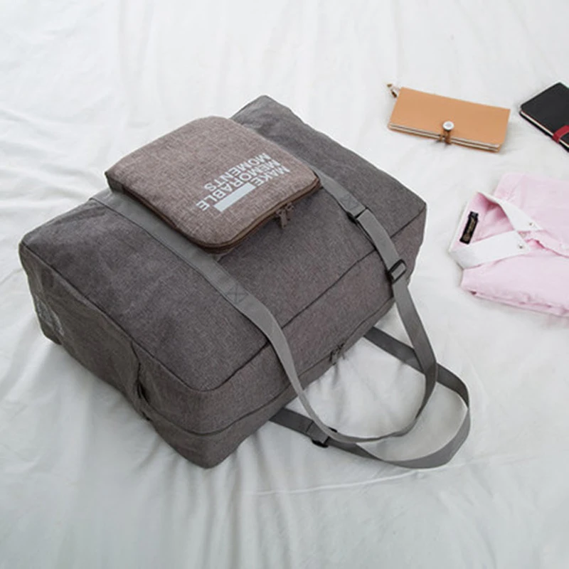 Складная ручная сумка для багажа дорожная женщин спортивная выходных органайзер