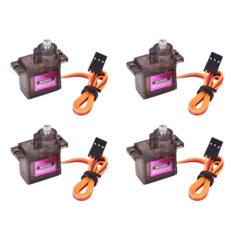 Servo Digital de engranaje de Metal para helic&oacute;ptero, avi&oacute;n, barco, coche, Robot teledirigido, MG90S, 9g, 4 unids/lote-3