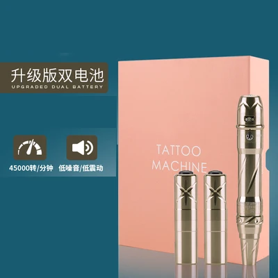Champagne gold 2 батареи точные весы регулировки постоянный макияж машина комплекты ручек татуировки электрическая Косметическая машинки для татуировок набор с микро иглы - Цвет: Champagne gold