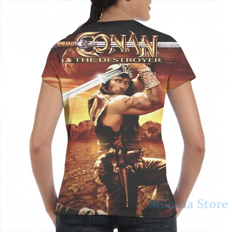 Постер CONAN THE DESTROYER 1984 Мужская футболка для женщин модная с принтом по всей длине