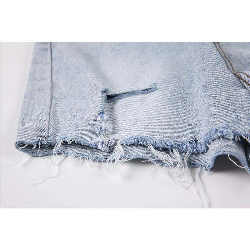 

Streetwear Wide Leg Denim Shorts Women 2021 New Summer Stylish Blue Loose High Waist Chic Ripped Holes Tassels Jeans Female Tide