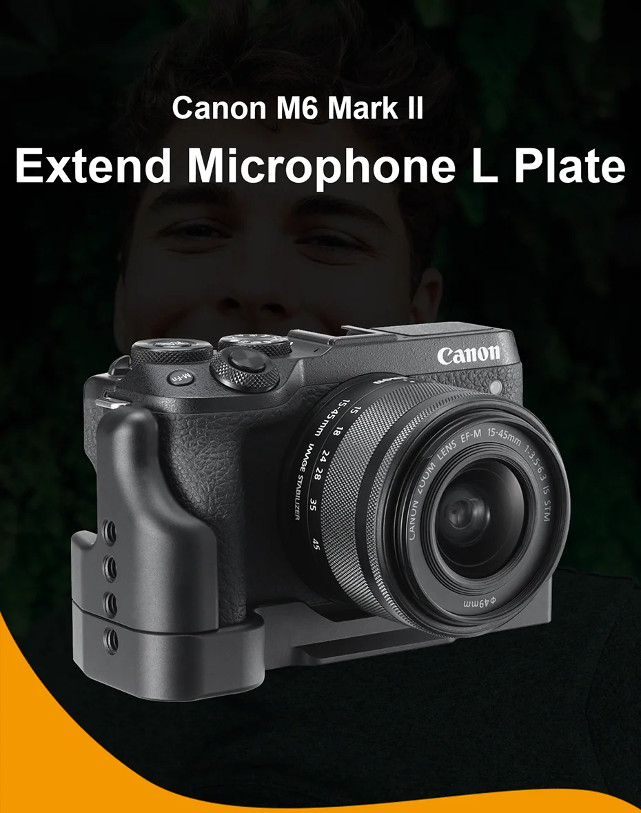 UURig Arca Quick Release L Пластина для Canon M6 Mark II с холодным башмаком 1/4 винт для микрофона