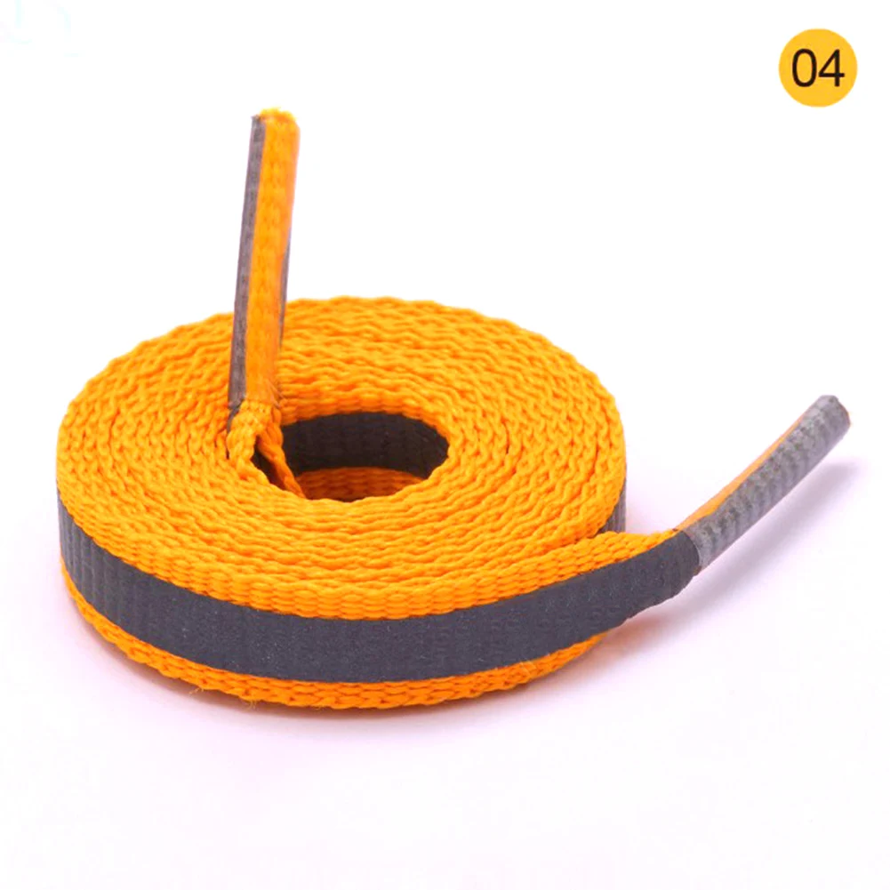 04 Hot DIY 1pair 100cm Flat 3M Reflective Runner Shoe Laces New Safety Luminous Glowing Shoelaces Women Men Sport Canvas Shoelaces - Цвет: 04