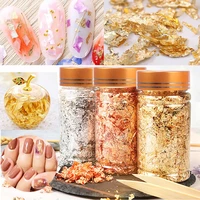 diy foil flake gold silver copper decorating nail art painting make up jewelry glitter metallic shiny resin leaf party supplies