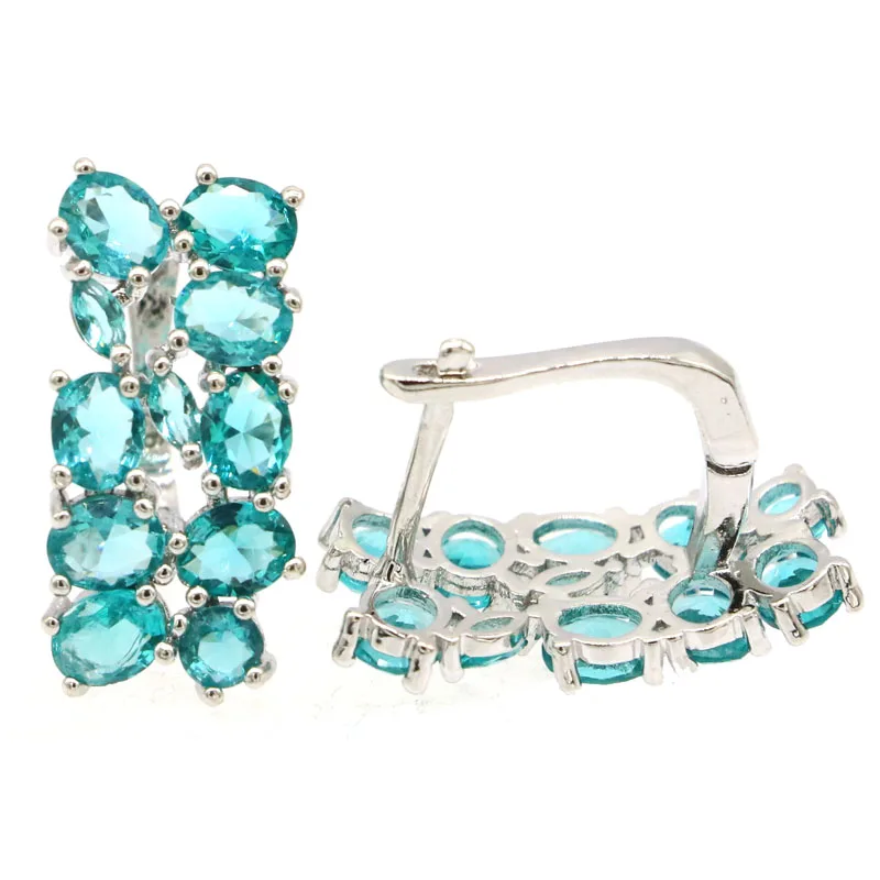 22x10 мм Романтический создан Аквамарин Танзанит подарок для сестры Серебряные