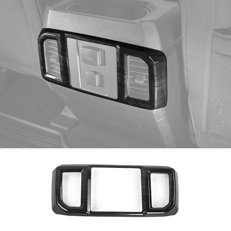 

Черное дерево зерна ABS задний кондиционер на выходе вентиляционные крышки отделкой для Ford F-150 F150 2016 2017 автомобильные внутренние аксессуары