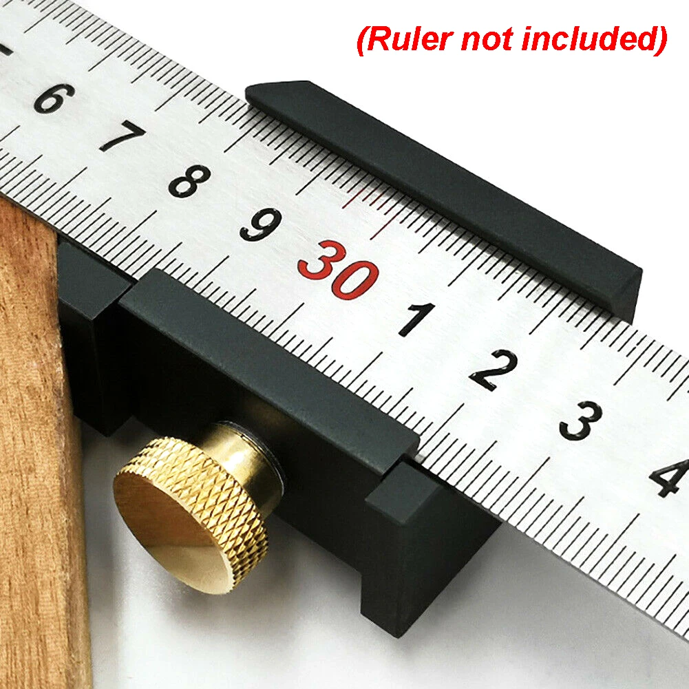 

Woodworking Angle Scriber Woodworking Positioner Steel Ruler DIY Line Scribing Gauge Fixing Clip