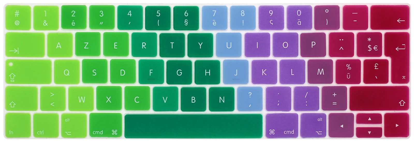 HRH Европейская версия французские Azerty тонкие Чехлы для клавиатуры Силиконовые Пленки Для Macbook Pro 1" 15" A1706 A1707 A1989 A1990 A2159 сенсорная панель - Цвет: Dazzle Rainbow