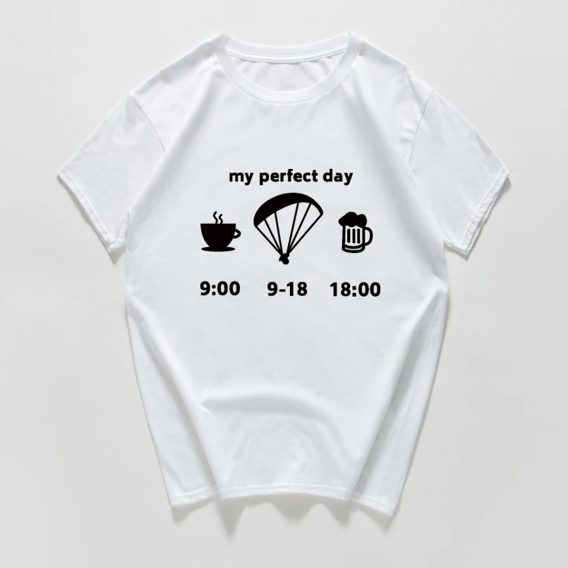 Забавная Мужская футболка my perfect day Одежда большого размера женская с рисунком