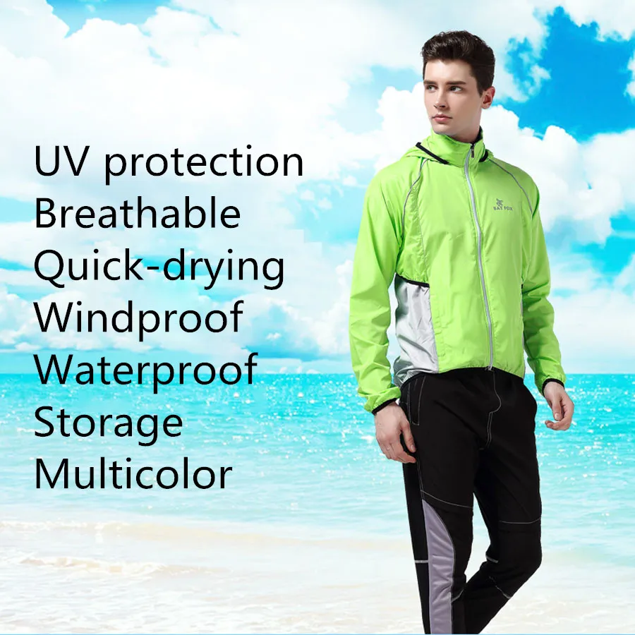 Ветрозащитная велосипедная куртка с капюшоном для мужчин и женщин 3 цвета | Спорт