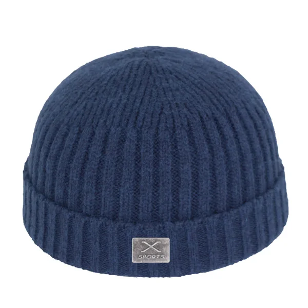 navy Skullies Beanies, зимняя мужская вязаная шапка, женские зимние шапки для мужчин, зимняя шапка Miki Docker с черепом, шапка Gorras Bonnet, Мужская Шапка-бини - Цвет: navy
