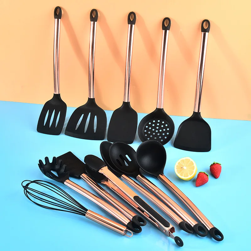 

Kitchen Necessary Silicagel Cooking Tool Sets Convenience Household Spatula Spoon Colander Cookware Suit Accessories Supplies