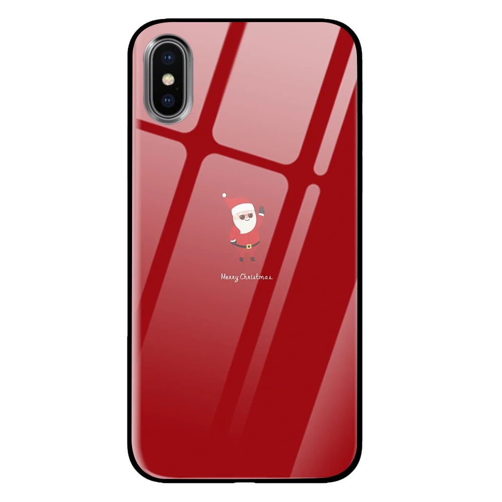 2 Роскошный Рождественский постер из закаленного стекла для iPhone 5 5S 6 6s 7 8 Plus X XS XR 11 Pro Max - Цвет: 2