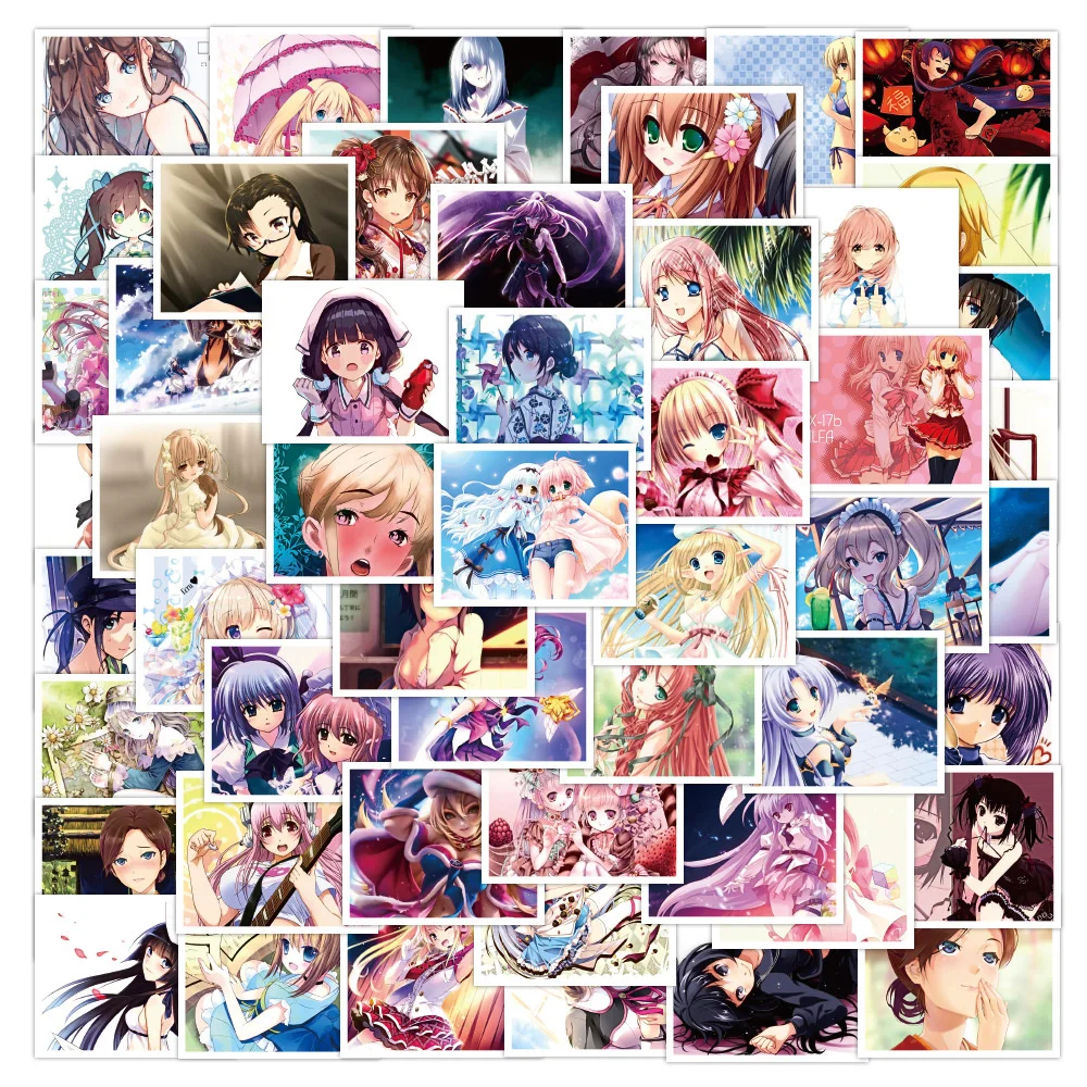 

10/30/50PCS New Beautiful Girl Anime Graffiti Stickers Trolley Suitcase Luggage Guitar Notebook Stickers Wholesale