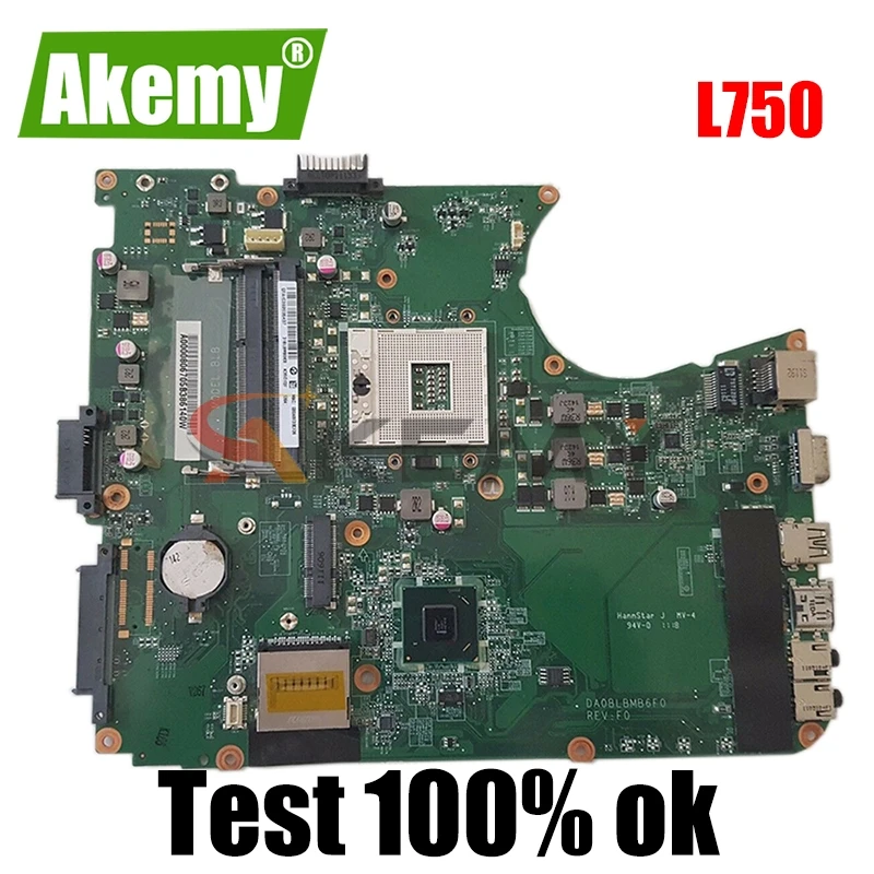 Материнская плата AKEMY DA0BLBMB6F0 для ноутбука TOSHIBA Satellite L750 L755 HM65, материнская плата для ноутбука A000081420 A000080670 A000080800