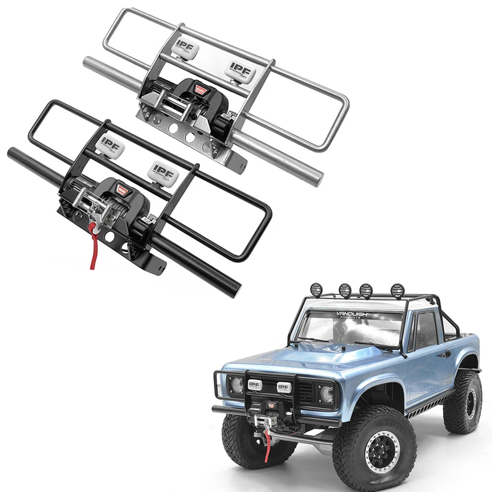

Rc Rock Crawler Car Body Guard Front Bumper With Spotlights For 1/10 Scale VP VS4-10 PRO Model Toys Truck Upgrade Part Accessory