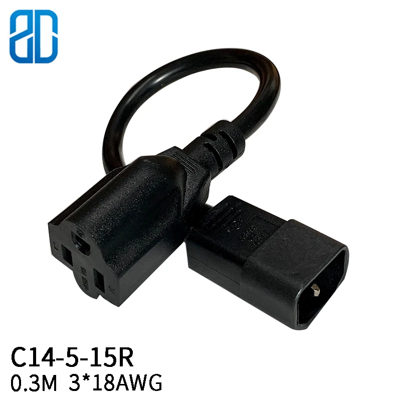 0 6 м 3*18 AWG C14 5 15R IEC320 штекер к США Nema гнездовой шнур AC Удлинительный кабель Шнур