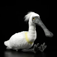 real life soft black faced spoonbill stuffed animal toy realistic white bird plush toys birthday gifts for kids