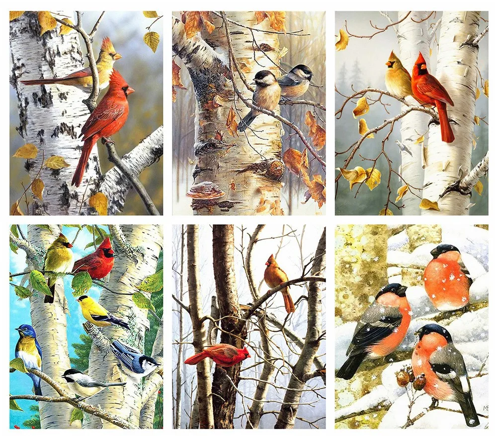 

Diamond Painting 5D Diamonds DIY Bird Cross Stitch Full Square Round Drill Embroidery Colorful Handmade Home Room Wall Decor