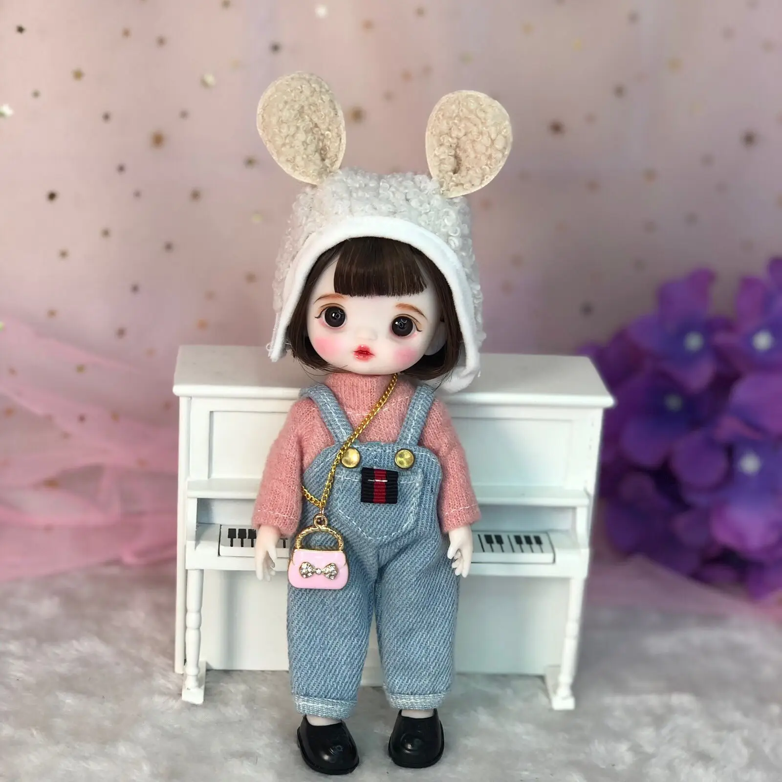 

1/8 Bjd Doll 14 Movable Joint 3D Real Eye Girl Skirt with Clothes Shoes Kids Toys for Girls Children Birthday Gift Bjd Full Set