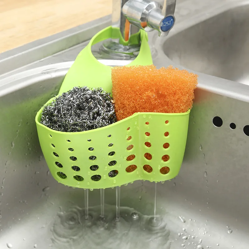 

Kitchen Sponge Drain Holder Storage Bag Wash Cloth Toilet Soap Shelf Organizer Sink Hanging Strainer Storage Holder Bag