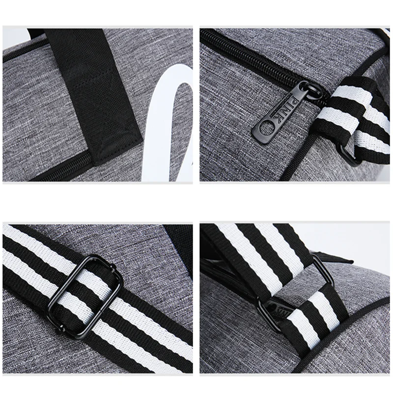 2021 Men grey Training Fitness Travel Handbag high capacity Sports Crossbag Outdoor Waterproof Nylon Sports Gym Bags