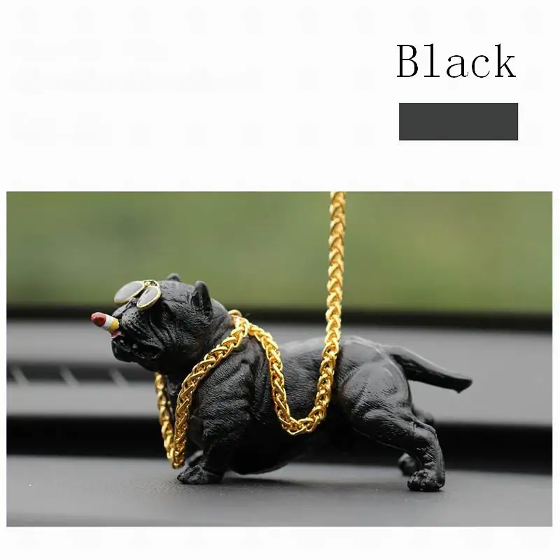 Black 1 шт., яркий орнамент для автомобиля собаки, резиновая кукла для собаки, Милая модель собаки, ограниченная серия, автомобильный декор, аксессуары для интерьера, универсальные - Название цвета: Black
