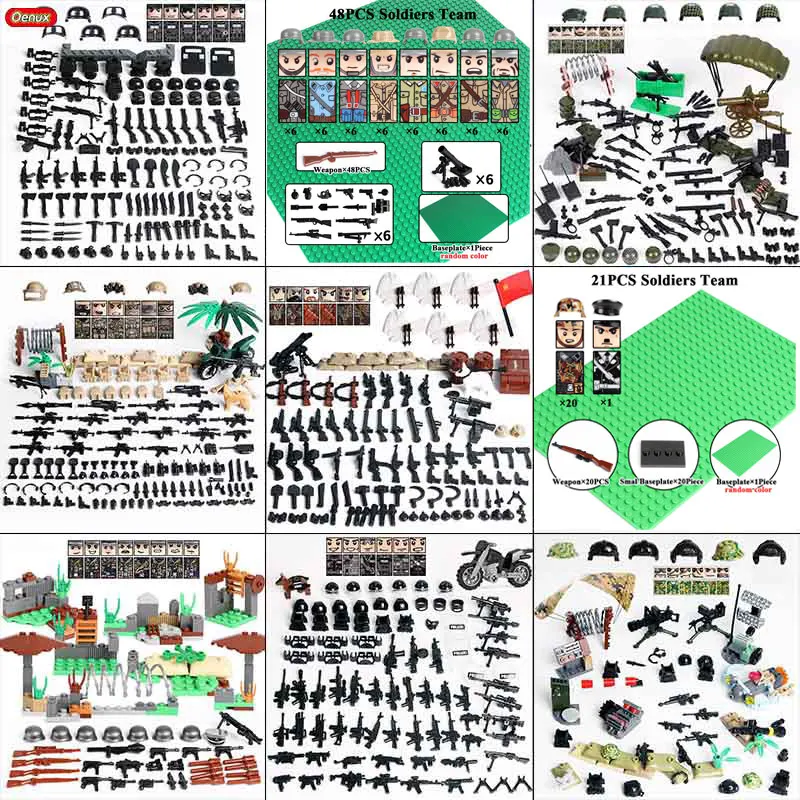 Конструктор детский военная армия маленький строительный блок мини фигурки