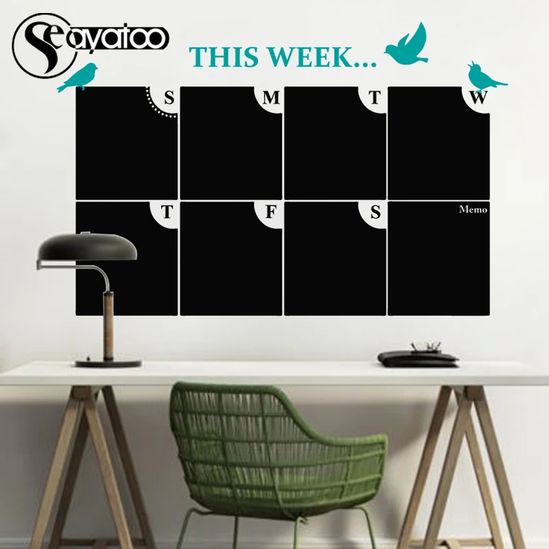 На этой неделе доска календарь стираемая виниловая наклейка на стену Наклейка
