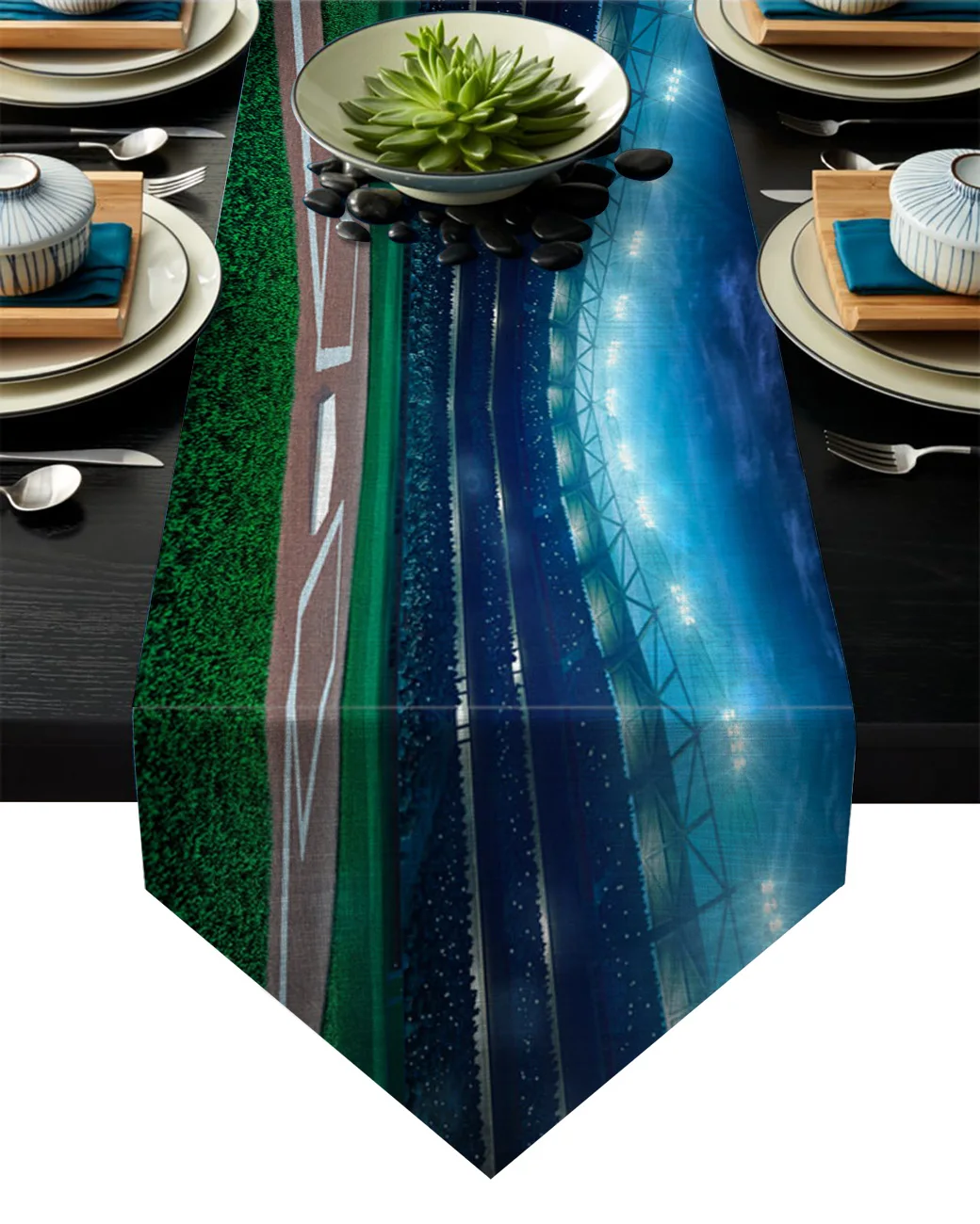 Baseball Field Stadium Match Cotton Linen Table Runner for Family Dinner Wedding Party Holiday Farmhouse Thanksgiving Christmas | Дом и сад