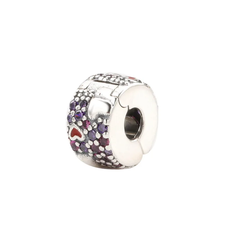 

Hot S925 sterling silver fixing clip love positioning buckle Beads Fit Original Bracelet Pendant DIY Jewelry Charms Gift