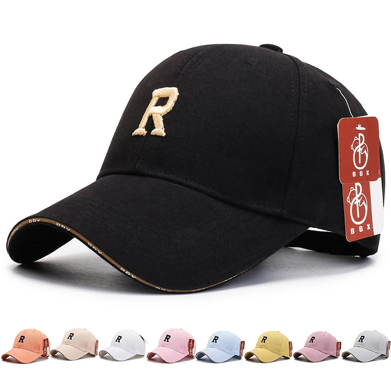

New men's and women's fashion trendy brand baseball cap European and American style R letter embroidery trucker sports hat