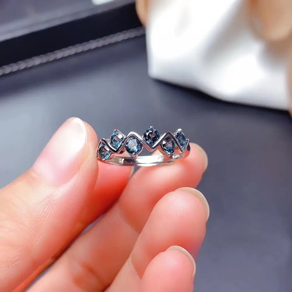 Искреннее Стиль кольцо Природные Лондон Голубой топаз гранат цитрин S925