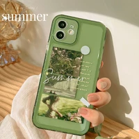 vintage floral shockproof phone case for iphone 13 12 11 pro max mini x xr xs max 7 8 plus cartoon transparent soft back cover