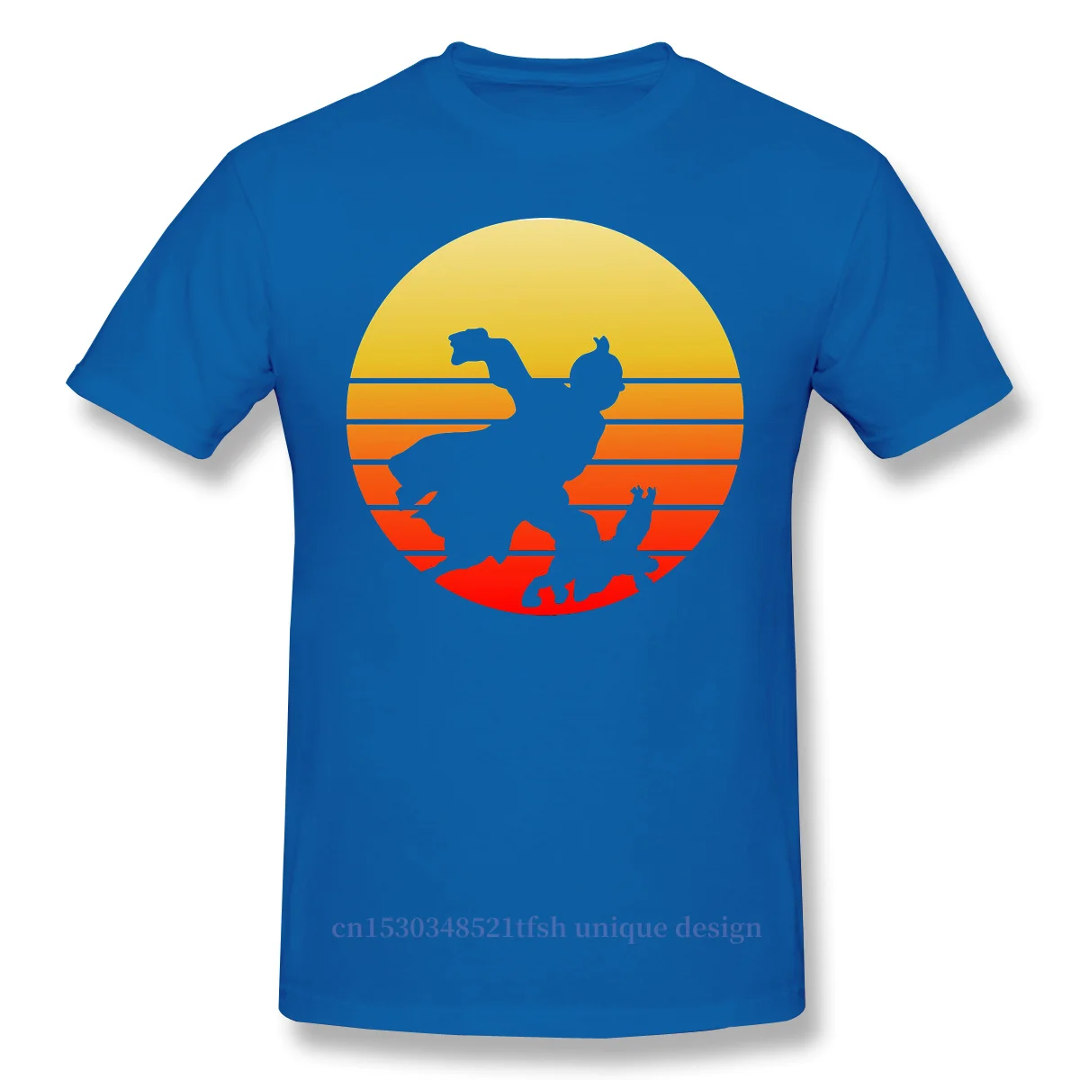 

Men The Adventures of Tintin 3D Anime Film Black T-Shirt Funny Jumping Pure Cotton Tees Harajuku Daily life