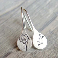hi man european simple creative carving dandelion stud earrings women personality fashion birthday gift jewelry