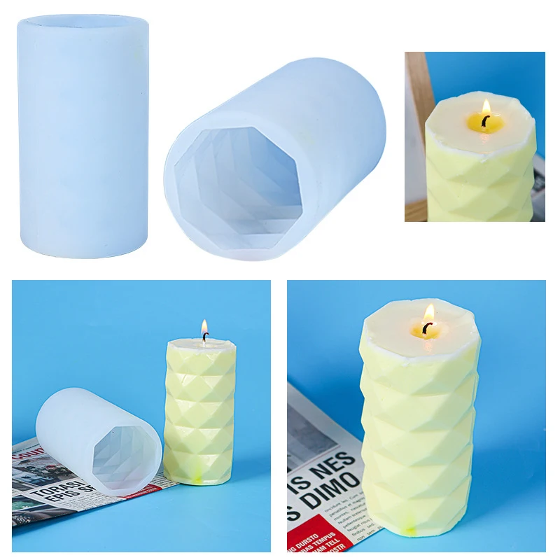 

Geometric Cylinder Candle Molds Vertical Candle Mould Simple Modern Style Candle Silicone Mold Diy Handmade Molds