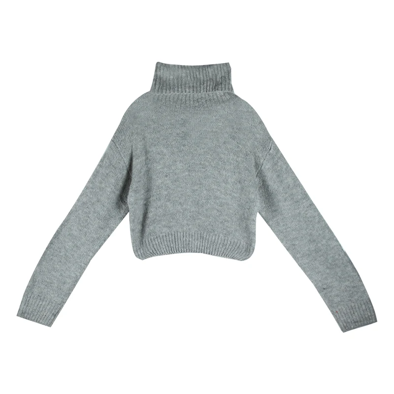 

Turtleneck Sweater Women's Thick Warm Short Long-sleeved Jacket Autumn and Winter Loose Outer Wear Pullover Knitted Jacket UK398