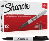 12pcs sharpie fine point permanent marker marks on paper plastic resist fading water