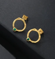 ring design emerald earrings retro earrings irregular personality and simple earrings