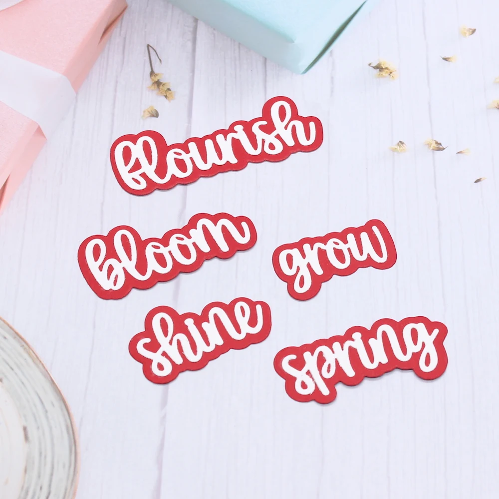 YPPCRAFT весенние тени слова металлические режущие штампы трафареты для «сделай сам» Скрапбукинг декоративное тиснение «сделай сам» бумажные карты