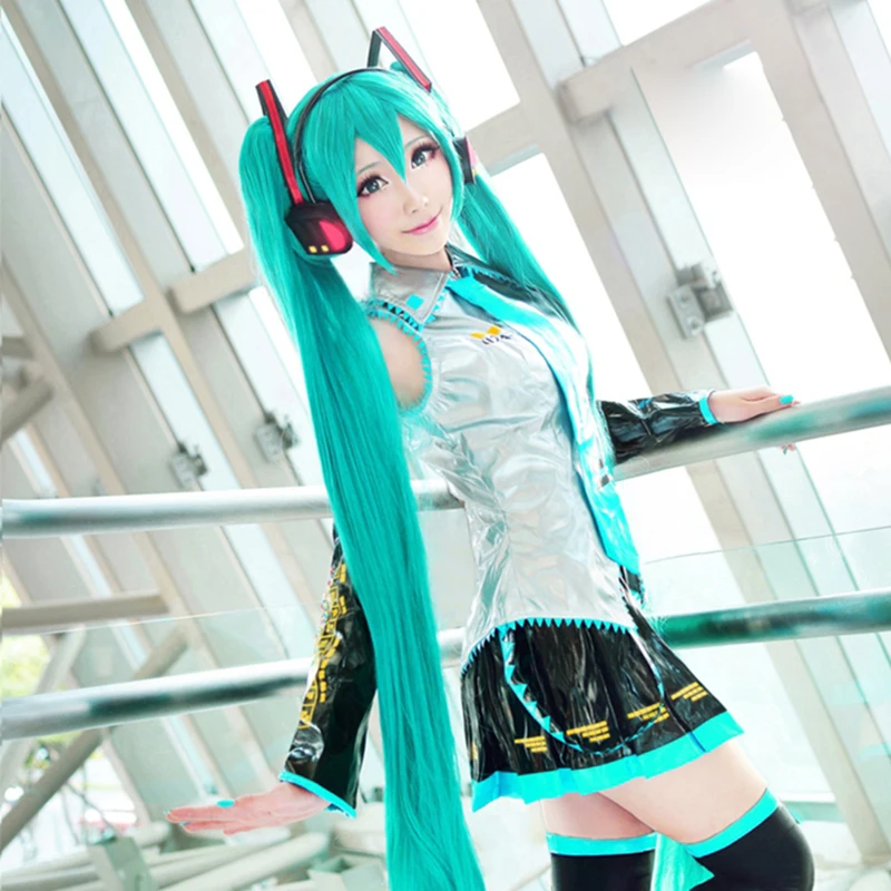 DM COS Высокое качество косплей Vocaloid парик Hatsune костюм Мику играть парики Хэллоуин