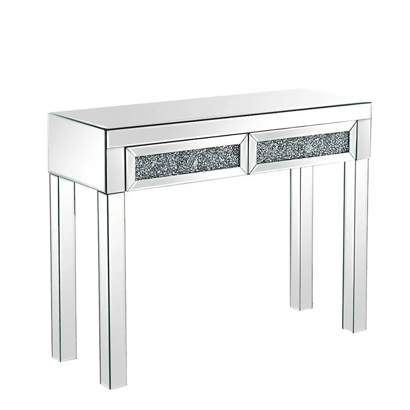 

Panana Dressing Makeup Table / Stool Mirrored Entryway Console Glass Desk 2 Drawers Bedroom Dresser Display Toucadores